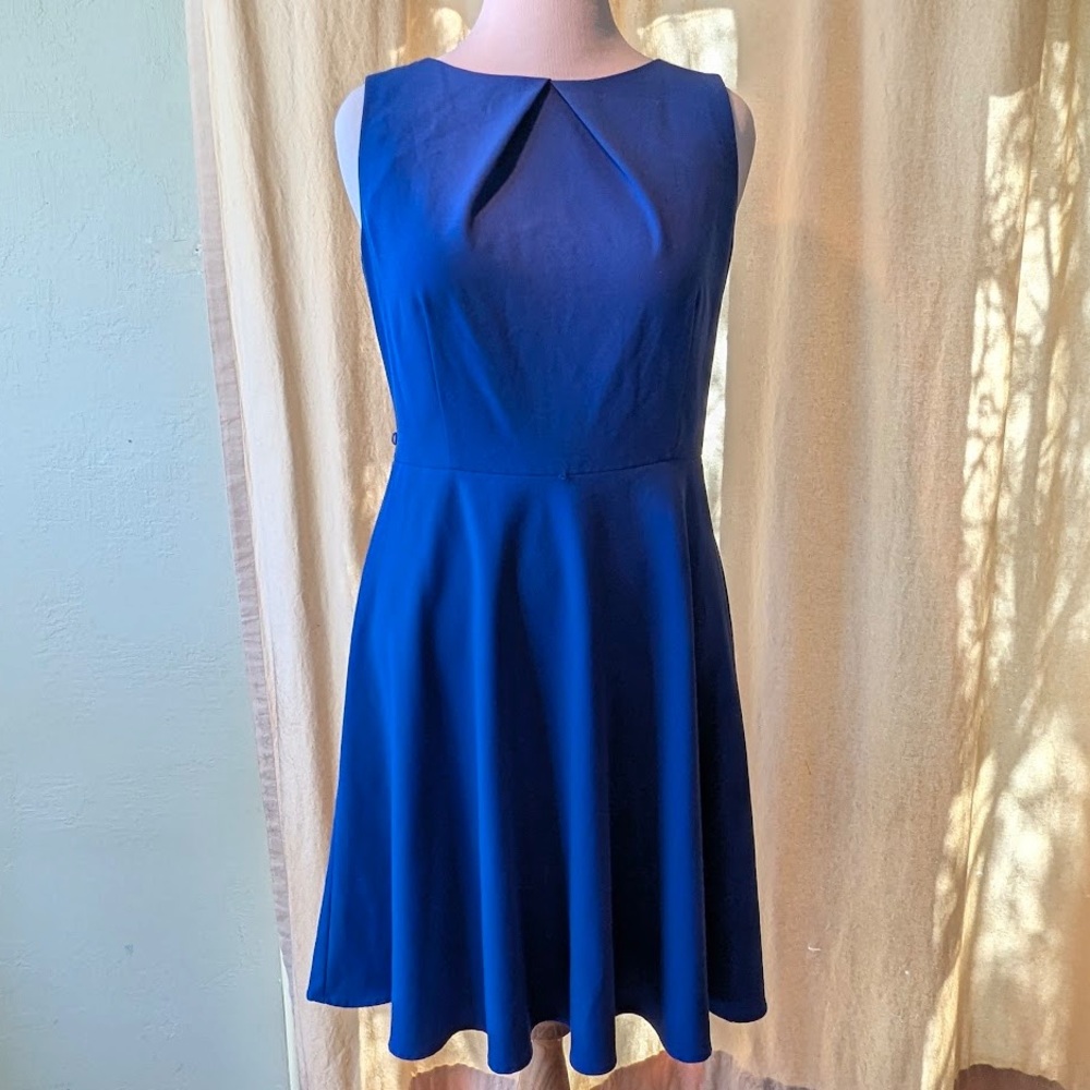 Elegant Blue Sleeveless Dress